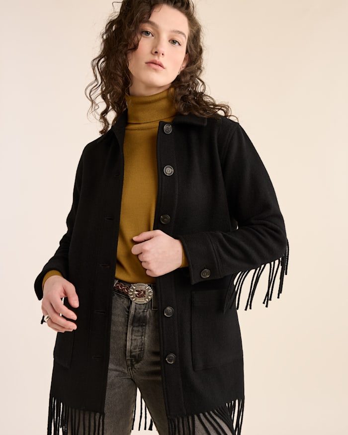 WOMEN'S JOLENE WOOL FRINGED JACKET